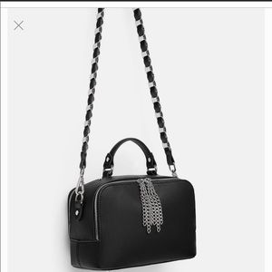 Zara black rocker bowling bag